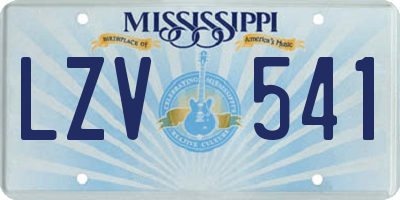 MS license plate LZV541