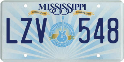 MS license plate LZV548