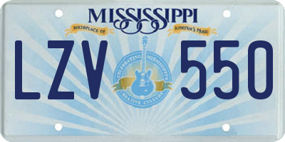 MS license plate LZV550
