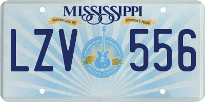 MS license plate LZV556
