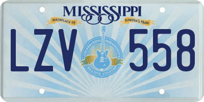 MS license plate LZV558