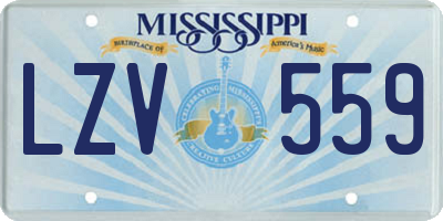MS license plate LZV559