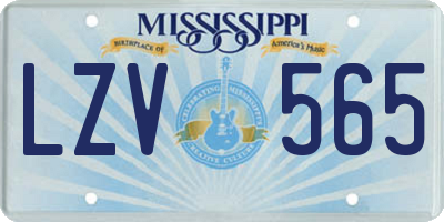 MS license plate LZV565