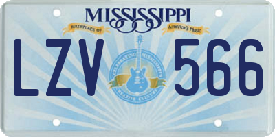 MS license plate LZV566