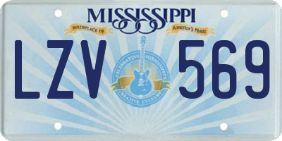 MS license plate LZV569