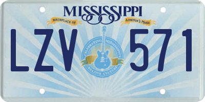 MS license plate LZV571