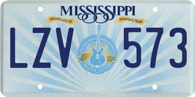 MS license plate LZV573
