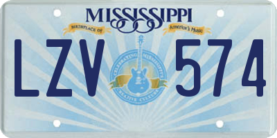 MS license plate LZV574