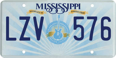 MS license plate LZV576