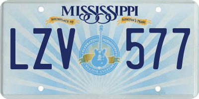 MS license plate LZV577