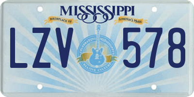 MS license plate LZV578