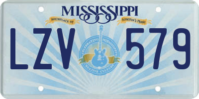 MS license plate LZV579