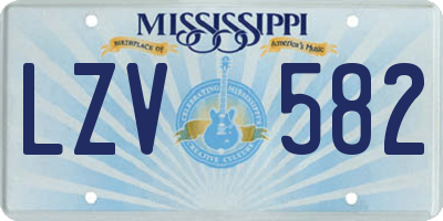 MS license plate LZV582
