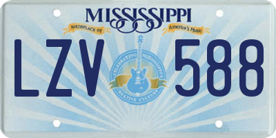 MS license plate LZV588