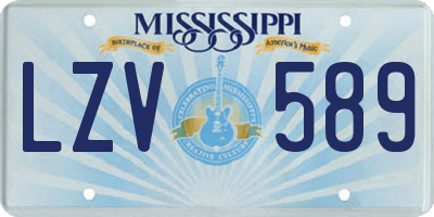 MS license plate LZV589