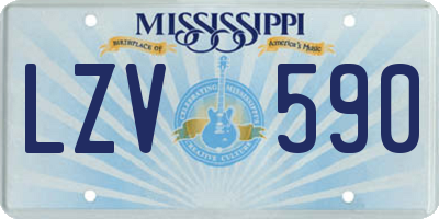 MS license plate LZV590