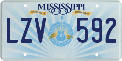 MS license plate LZV592