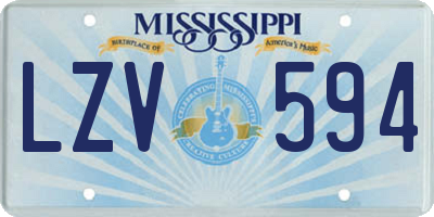 MS license plate LZV594