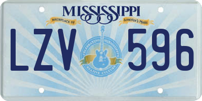 MS license plate LZV596