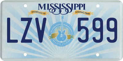 MS license plate LZV599