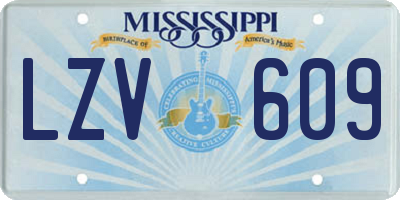 MS license plate LZV609