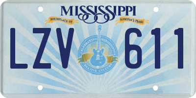 MS license plate LZV611