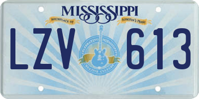 MS license plate LZV613