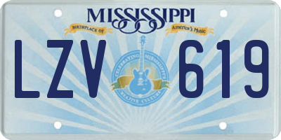 MS license plate LZV619
