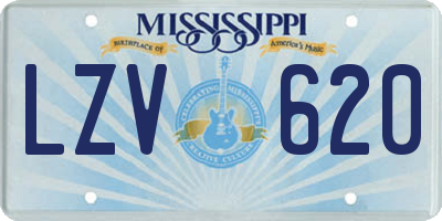 MS license plate LZV620