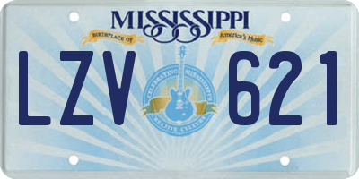 MS license plate LZV621