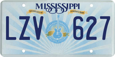 MS license plate LZV627