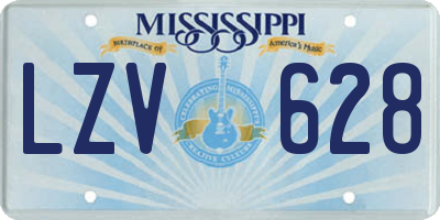 MS license plate LZV628