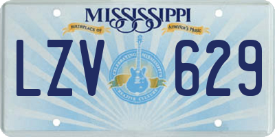 MS license plate LZV629