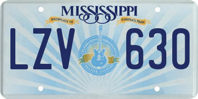 MS license plate LZV630