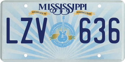 MS license plate LZV636