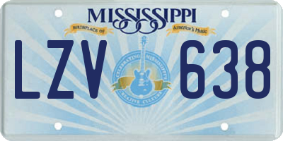 MS license plate LZV638