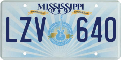 MS license plate LZV640