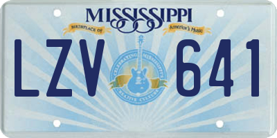 MS license plate LZV641