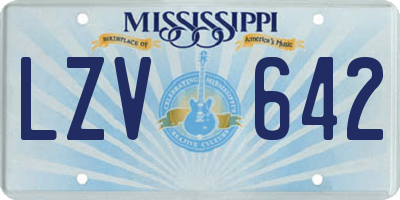 MS license plate LZV642