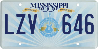 MS license plate LZV646