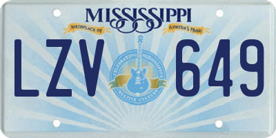MS license plate LZV649