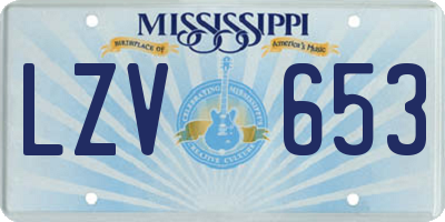 MS license plate LZV653