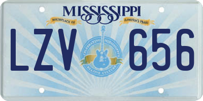 MS license plate LZV656