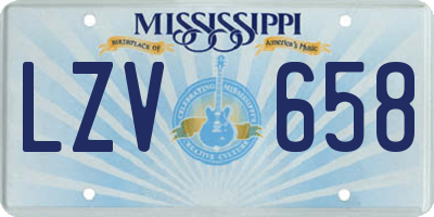 MS license plate LZV658