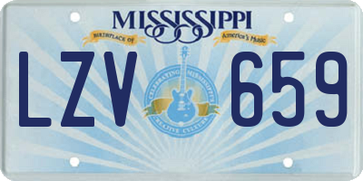 MS license plate LZV659
