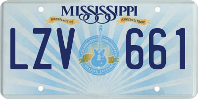 MS license plate LZV661