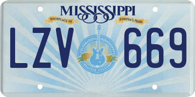 MS license plate LZV669