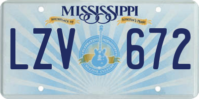 MS license plate LZV672
