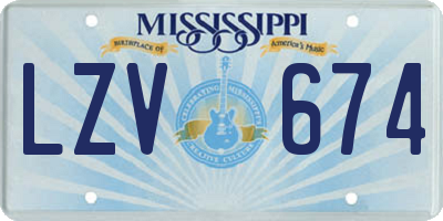 MS license plate LZV674