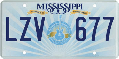 MS license plate LZV677